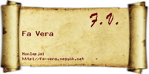 Fa Vera névjegykártya